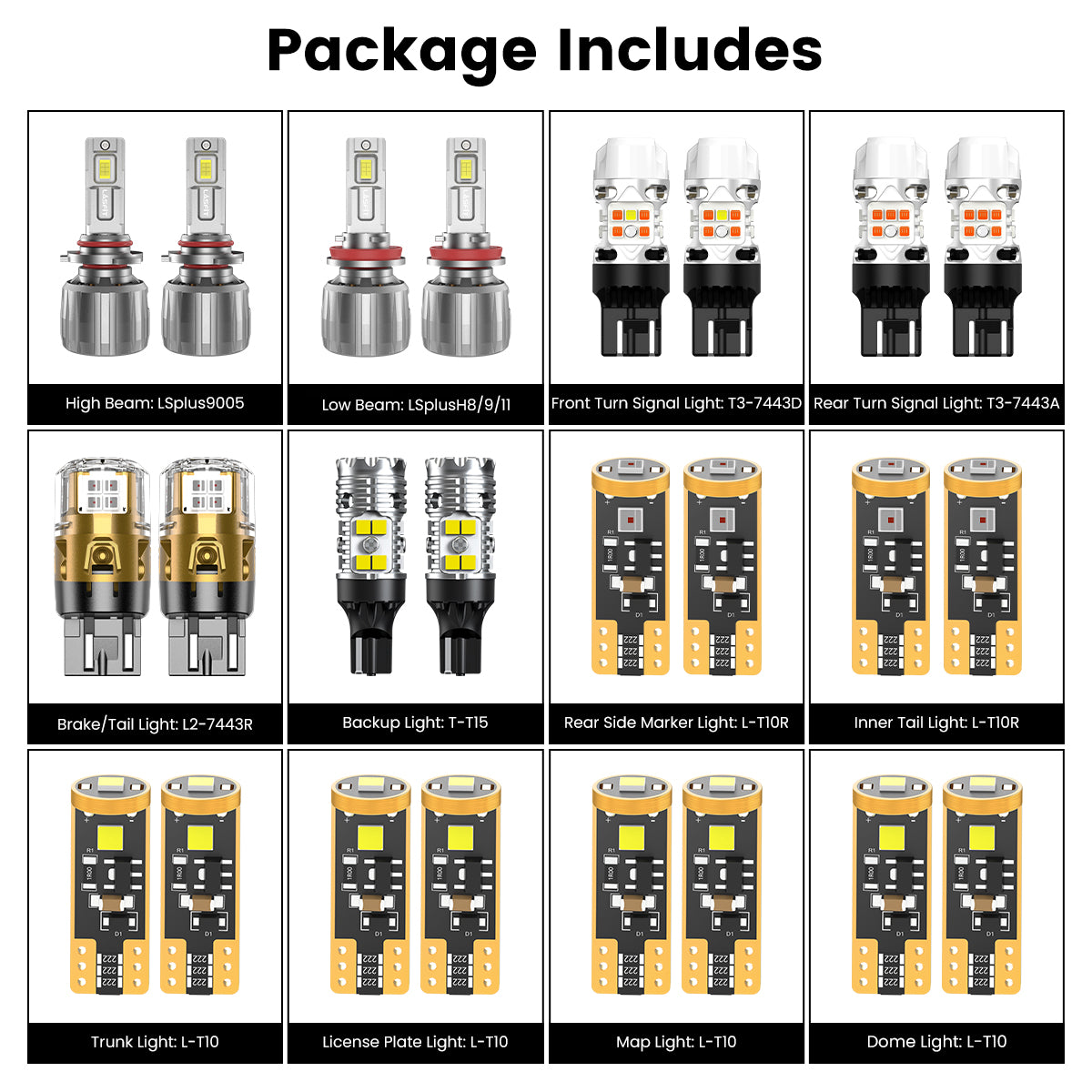 Lasfit combo package led bulbs for 2019-2022 Nissan Altima S 