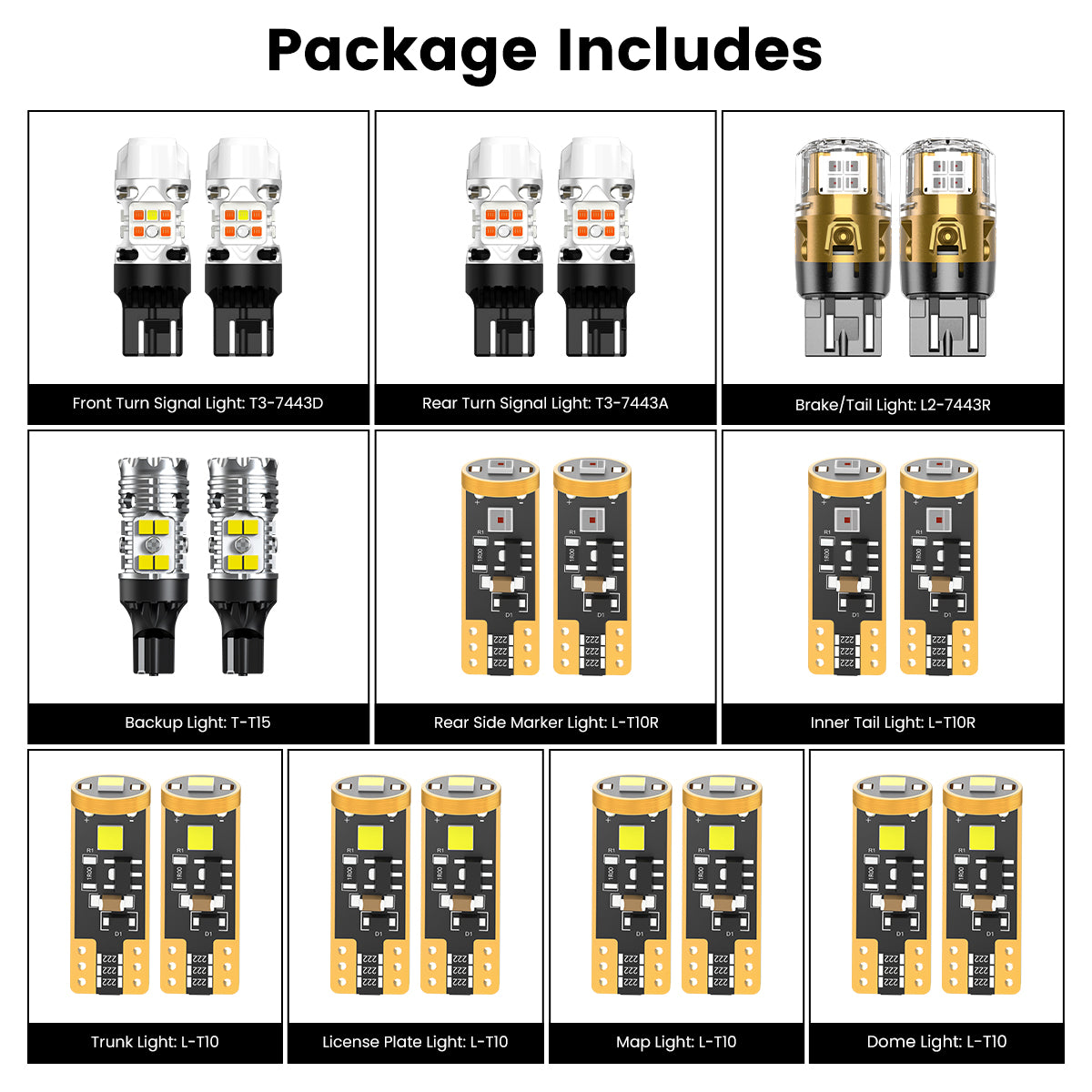 Lasfit combo package led bulbs for 2019-2022 Nissan Altima SV/SR/SR Midnight/SL/Platinum 