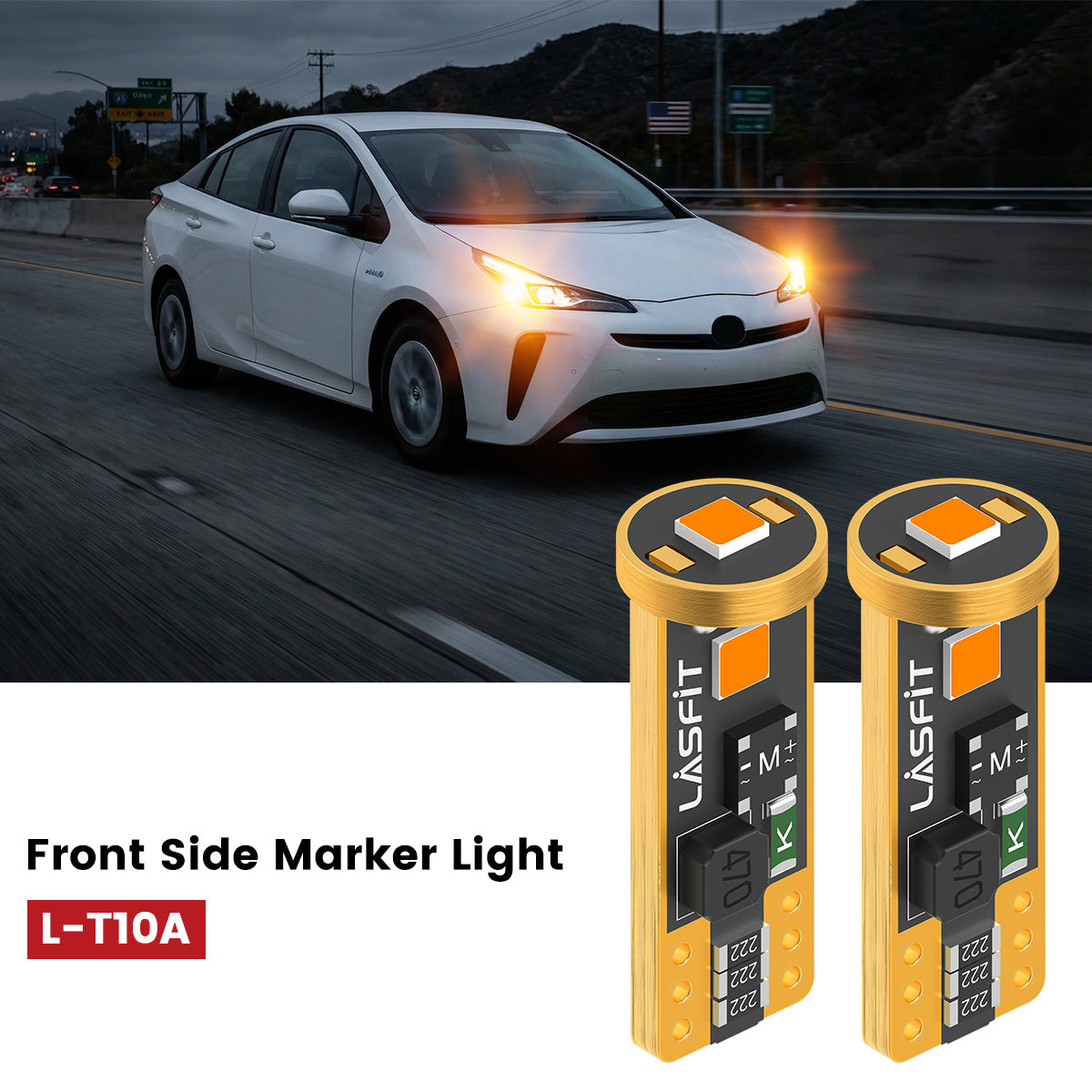 Lasfit 168 led front side marker light fit for 2019-2022 Toyota Prius