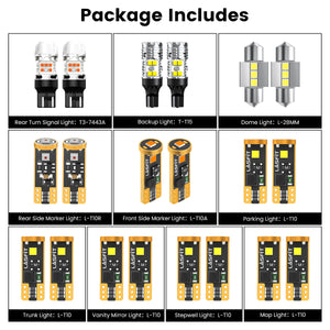 Lasfit combo package led bulbs for 2019-2022 Toyota Prius L Eco/LE