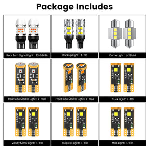 Lasfit combo package led bulbs for 2019-2022 Toyota Prius XLE/Limited