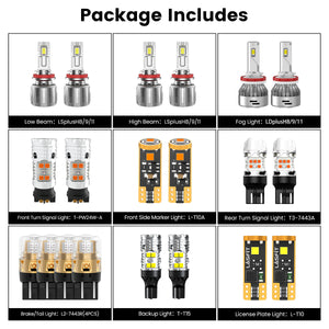 Lasfit combo package led bulbs for 2019-2023 Ford Transit Connect W/ Halogen Headlights W/ Fog Lights