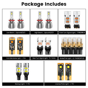 Lasfit combo package led bulbs for 2019-2023 Ford Transit Connect W/ Halogen Headlights W/o Fog Lights