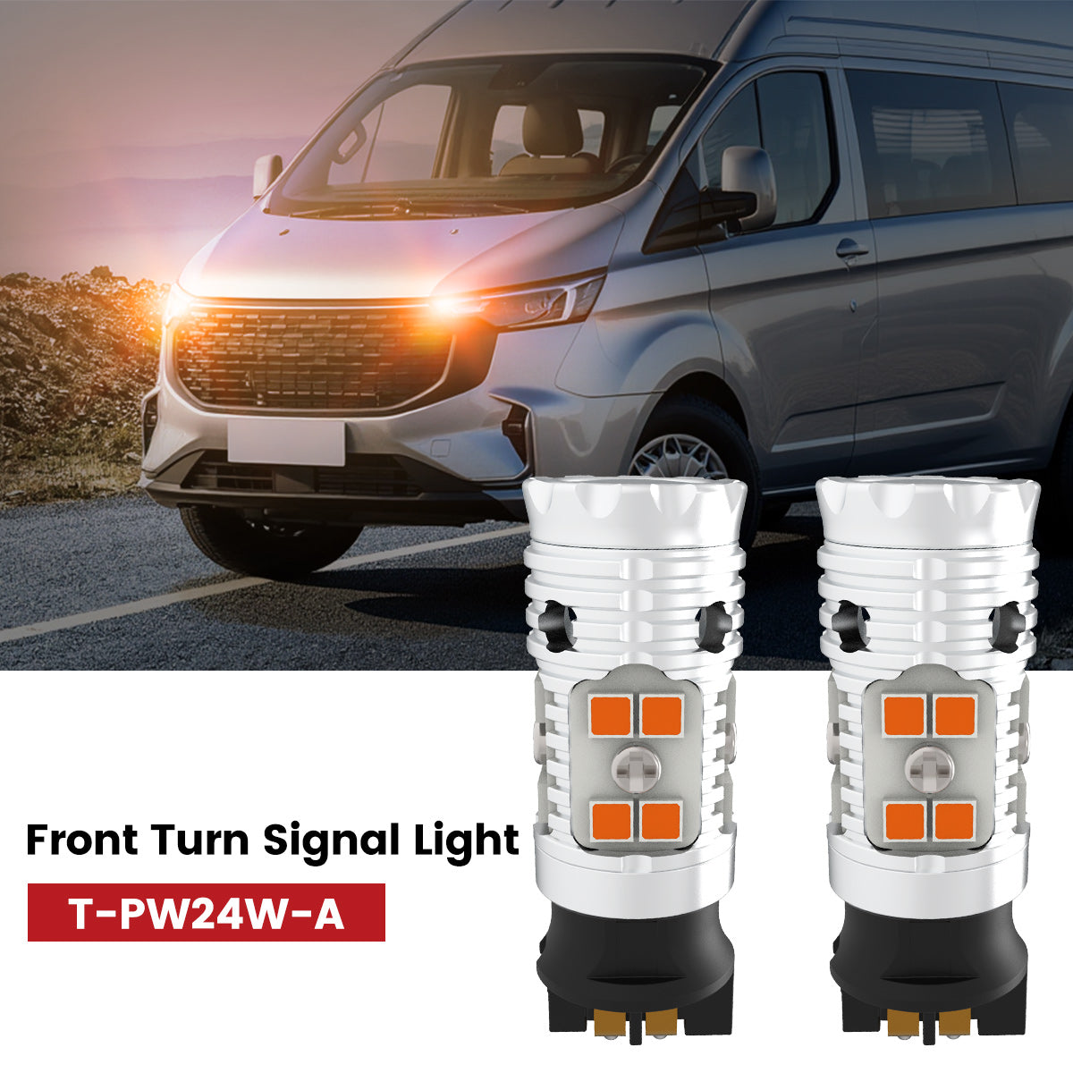 Lasfit pw24w led front turn signal light fit for 2019-2023 Ford Transit Connect