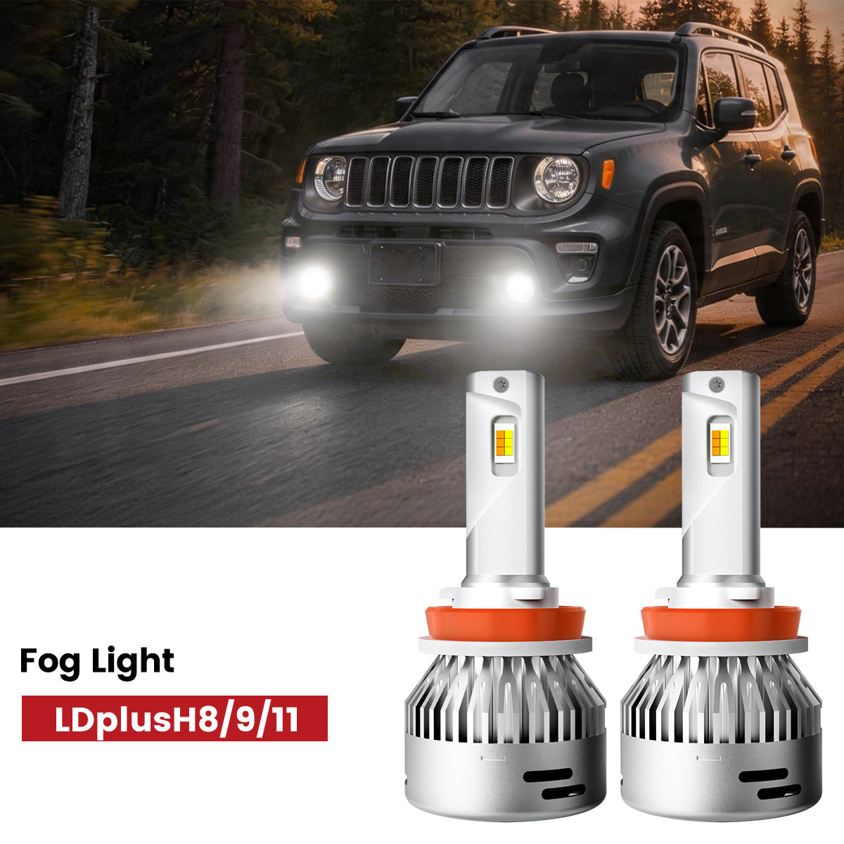 Lasfit H11 led fog lights fit for 2019-2023 Jeep Renegade 