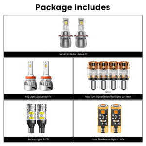 Lasfit combo package led bulbs for 2019-2023 Jeep Renegade Limited/Latitude/80th Anniversary Edition/(Red) Edition/Upland