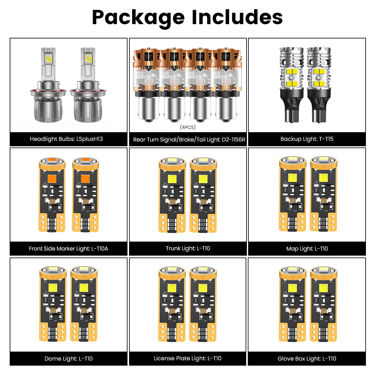 Lasfit combo package led bulbs for 2019-2023 Jeep Renegade Sport/Latitude (NO FOG)