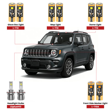 Lasfit led bulbs for 2019-2023 Jeep Renegade