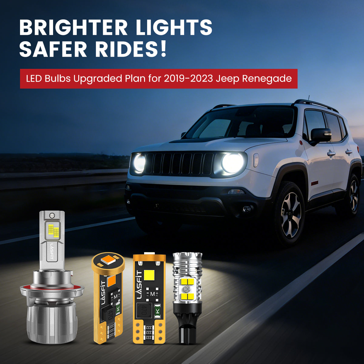Lasfit LED Bulbs for 2019-2023 Jeep Renegade