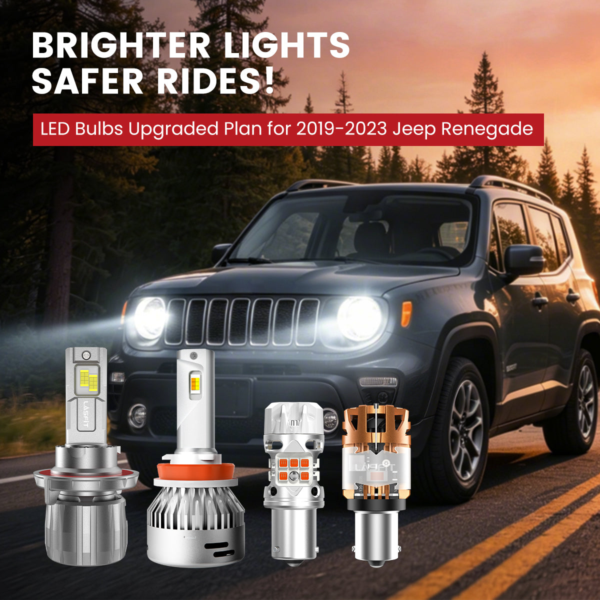 Lasfit LED Bulbs for  2019-2023 Jeep Renegade
