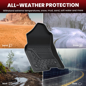 2019-2024 Ram 1500 1st & 2nd Floor Mats Fit Bucket Seat & Storage & Carpet Floor All Weather