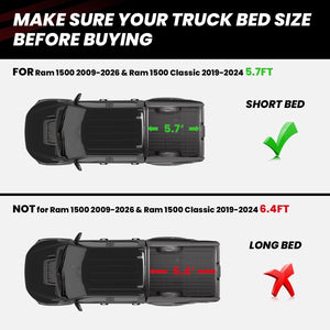 Fit for 2019-2024 Ram 1500 Classic Heavy Duty Bed Mat