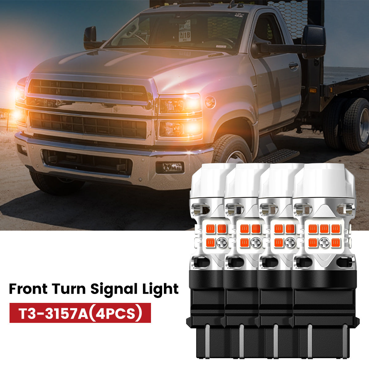 Lasfit 3157 led front turn signal light fit for 2019-2025 Chevrolet Silverado 4500 5500 6500