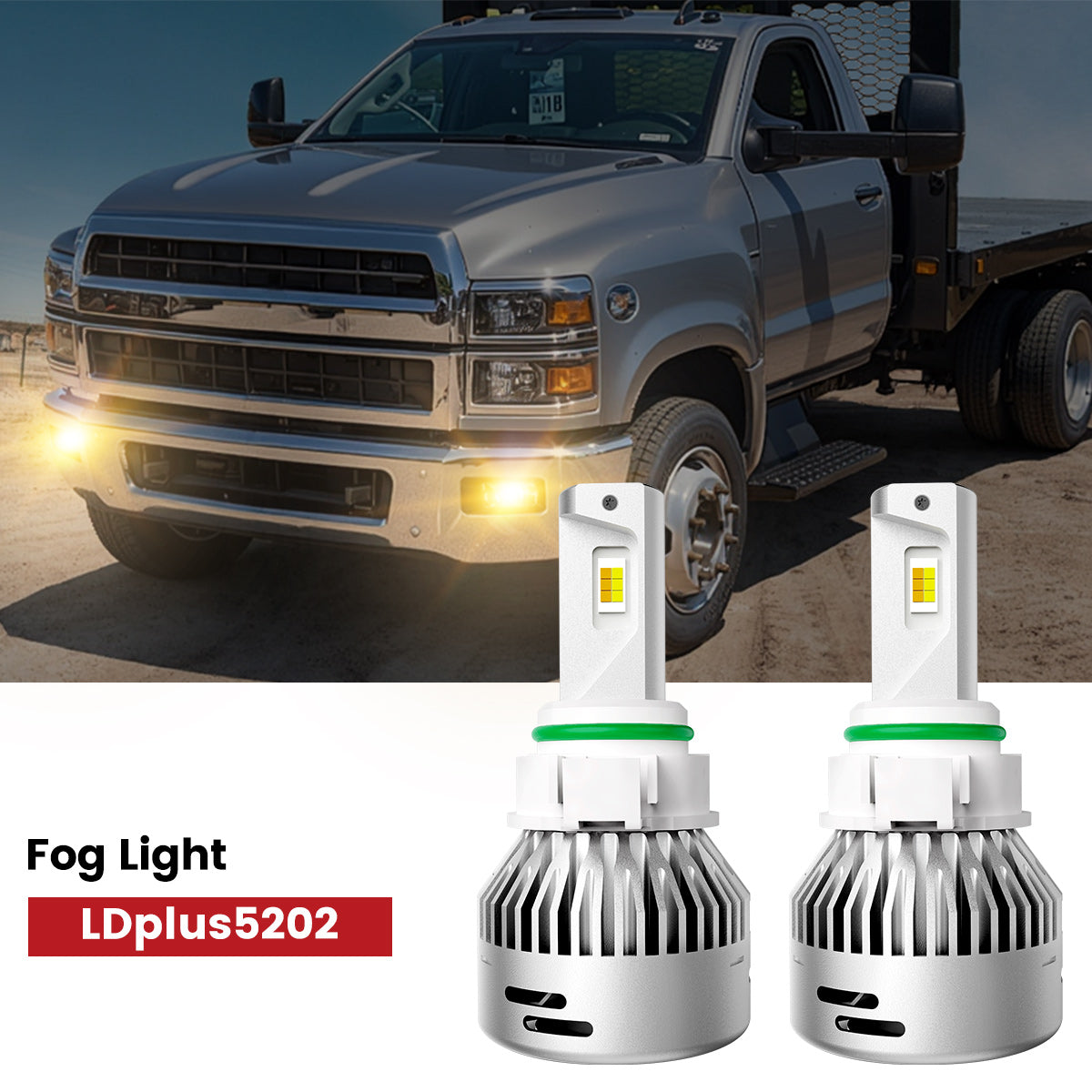 Lasfit 5202 led fog light fit for 2019-2025 Chevrolet Silverado 4500 5500 6500
