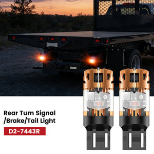 Lasfit 7443 led rear turn signal/brake/tail light fit for 2019-2025 Chevrolet Silverado 4500 5500 6500