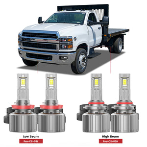 Lasfit custom-fit H11 9005 led headlight bulbs for 2019-2025 chevrolet silverado 4500 5500