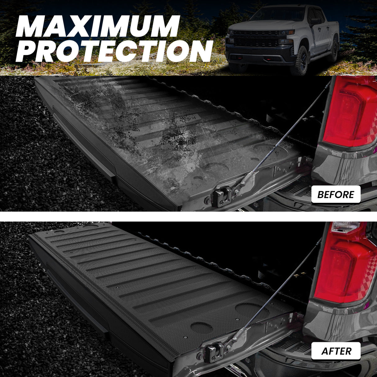 Fit for 2019-2025 Chevrolet Silverado 1500 Short Box(69.92") 5.8FT Truck Bed Mat / Tailgate Mat