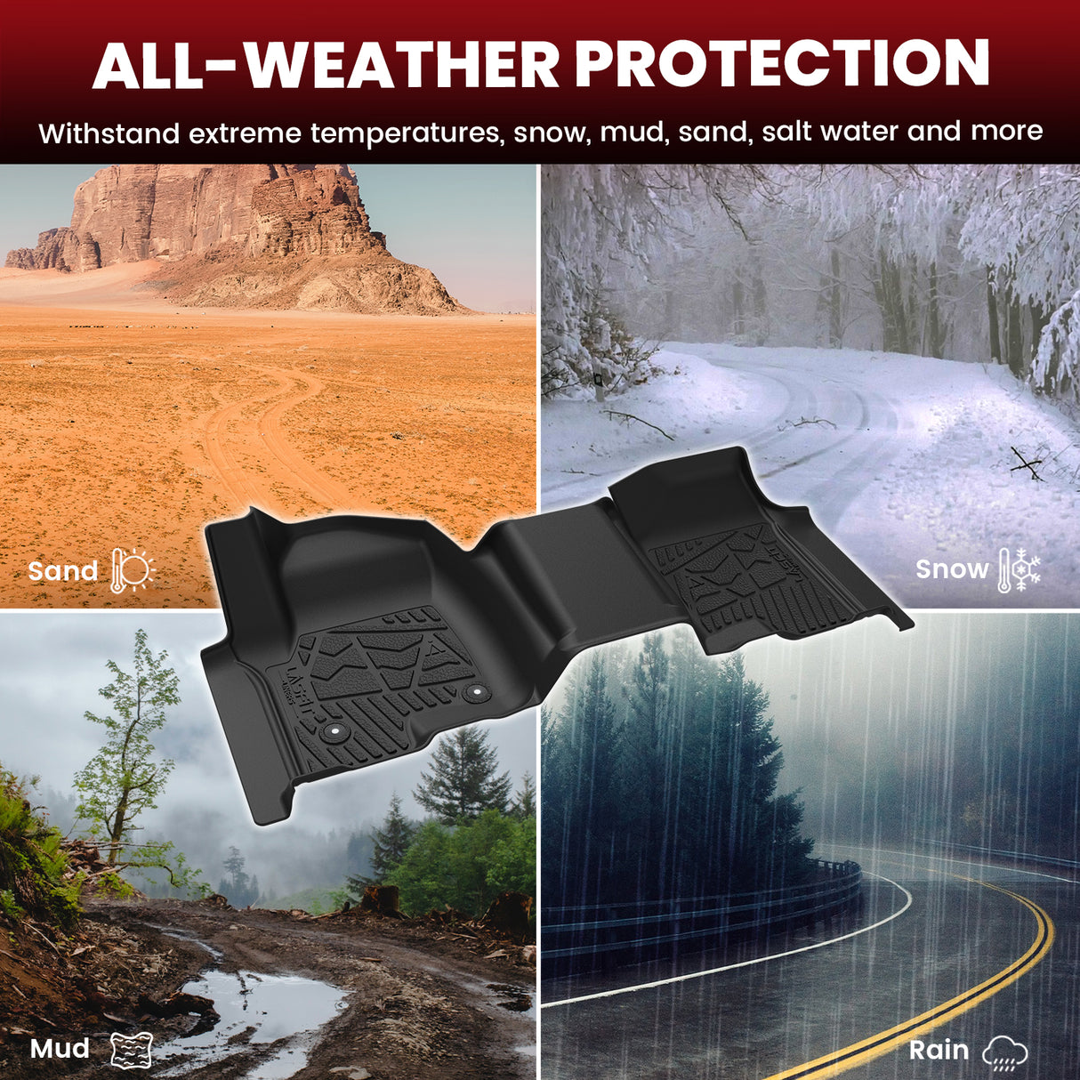 Fit for 2020-2025 GMC Sierra HD 2500 3500 Floor Mats, Fit Bench Seat & Carpet Floor Only