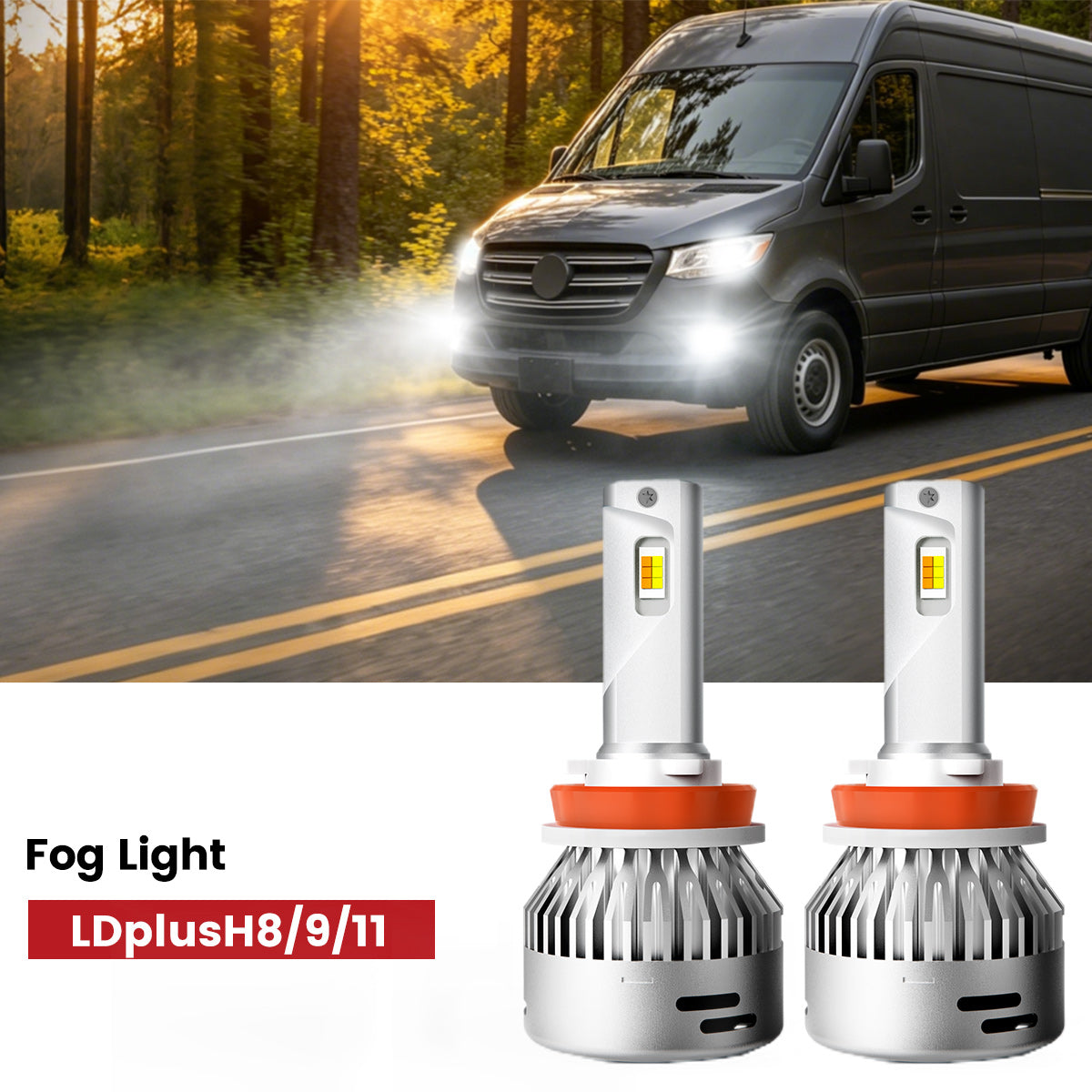 Lasfit H11 led fog light fit for 2019-2026 Mercedes-Benz Sprinter 1500/2500/3500/4500