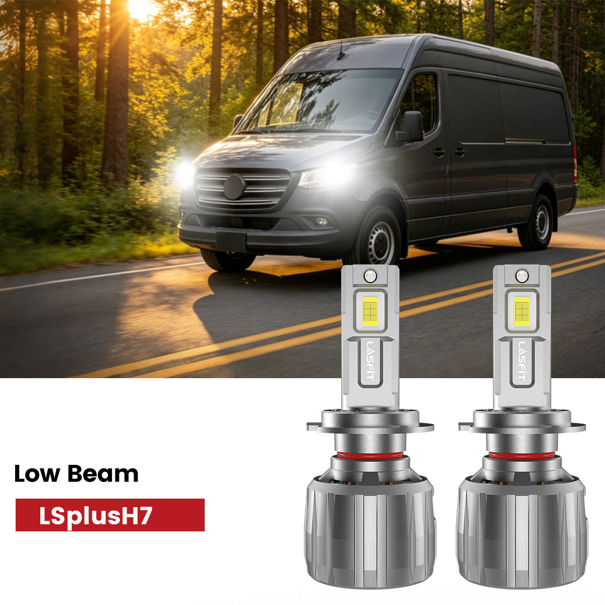 Lasfit H7 led low beam fit for 2019-2026 Mercedes-Benz Sprinter 1500/2500/3500/4500