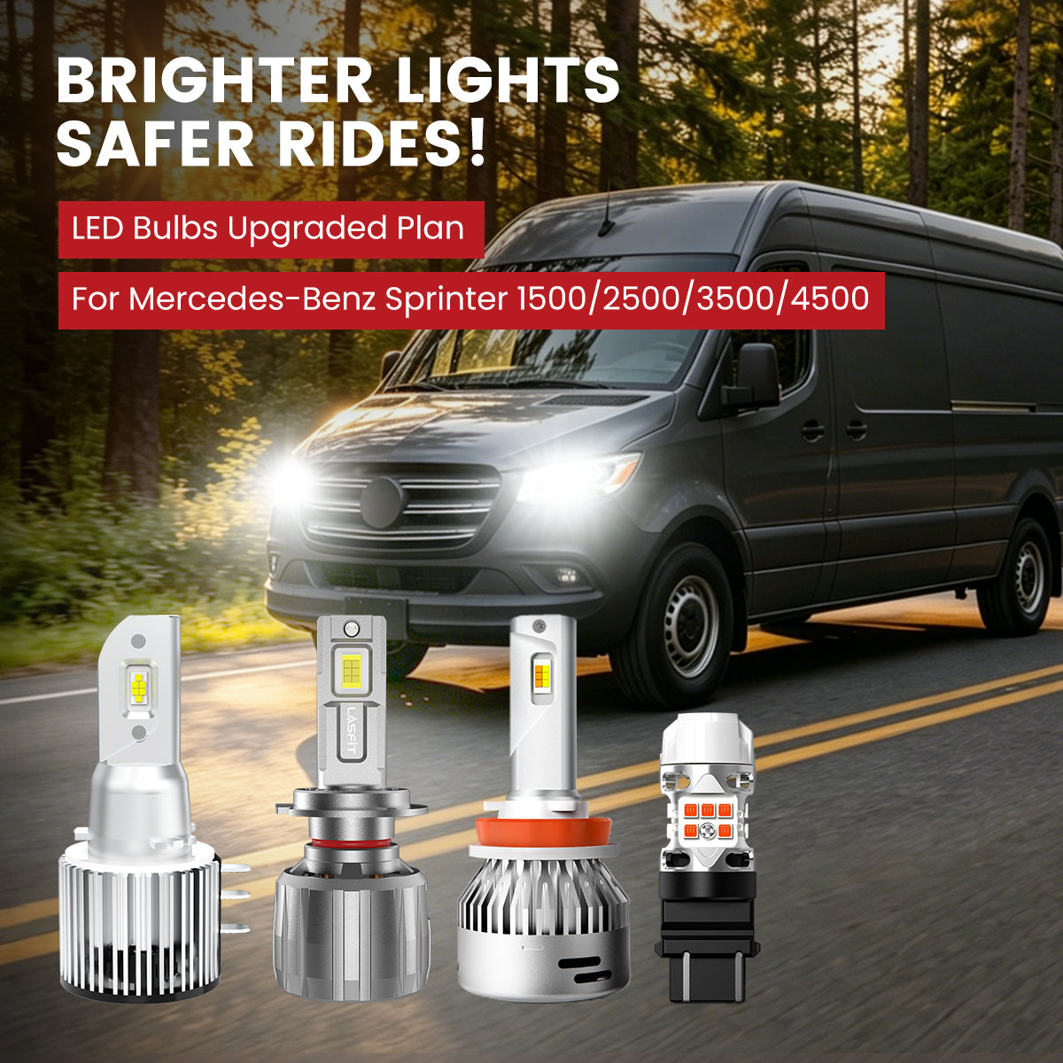 Lasfit LED Bulbs for 2019-2026 Mercedes-Benz Sprinter 1500/2500/3500/4500