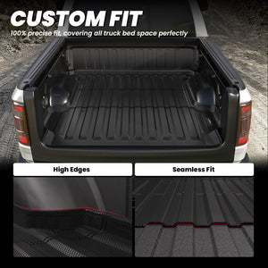Fit for 2019-2026 Ram 1500 Truck Bed Mat & Tailgate Mat, Fit without RAM RamBox, Not Fit Drop-in liners