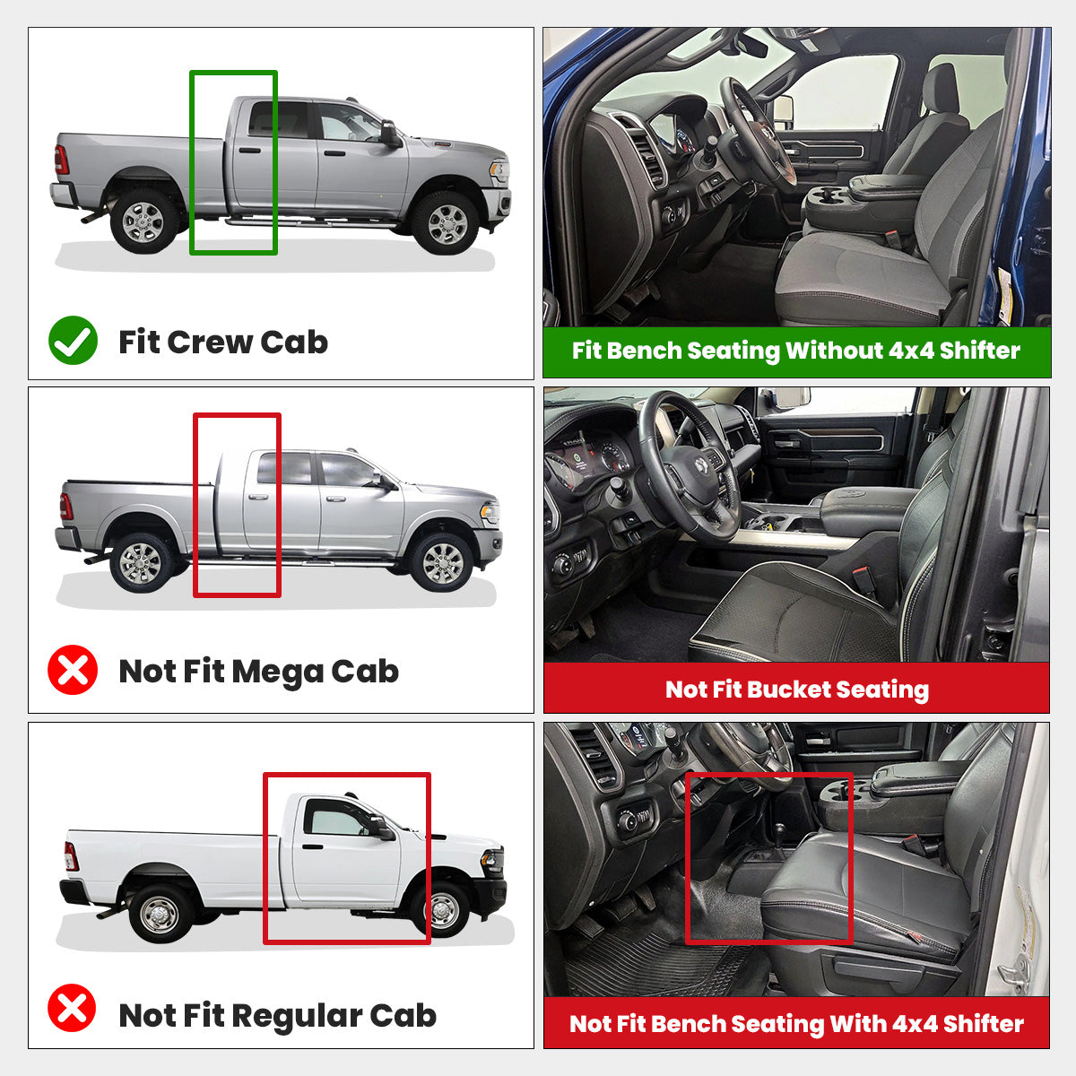 2019–2026 Ram 2500 & 3500 Crew Cab Custom Floor Mats | All-Weather