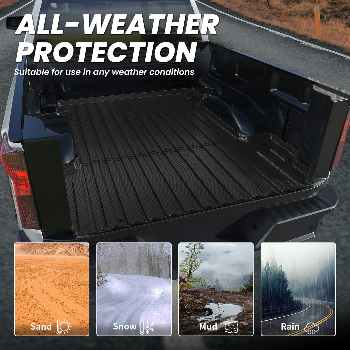 Fit for 2019-2026 GMC Sierra 1500 Short Box Truck Bed Mat / Tailgate Mat, Cannot Work With Tonneau Cover