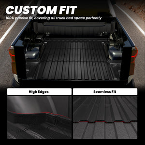 Fit for 2019-2026 GMC Sierra 1500 Short Box Truck Bed Mat / Tailgate Mat, Cannot Work With Tonneau Cover