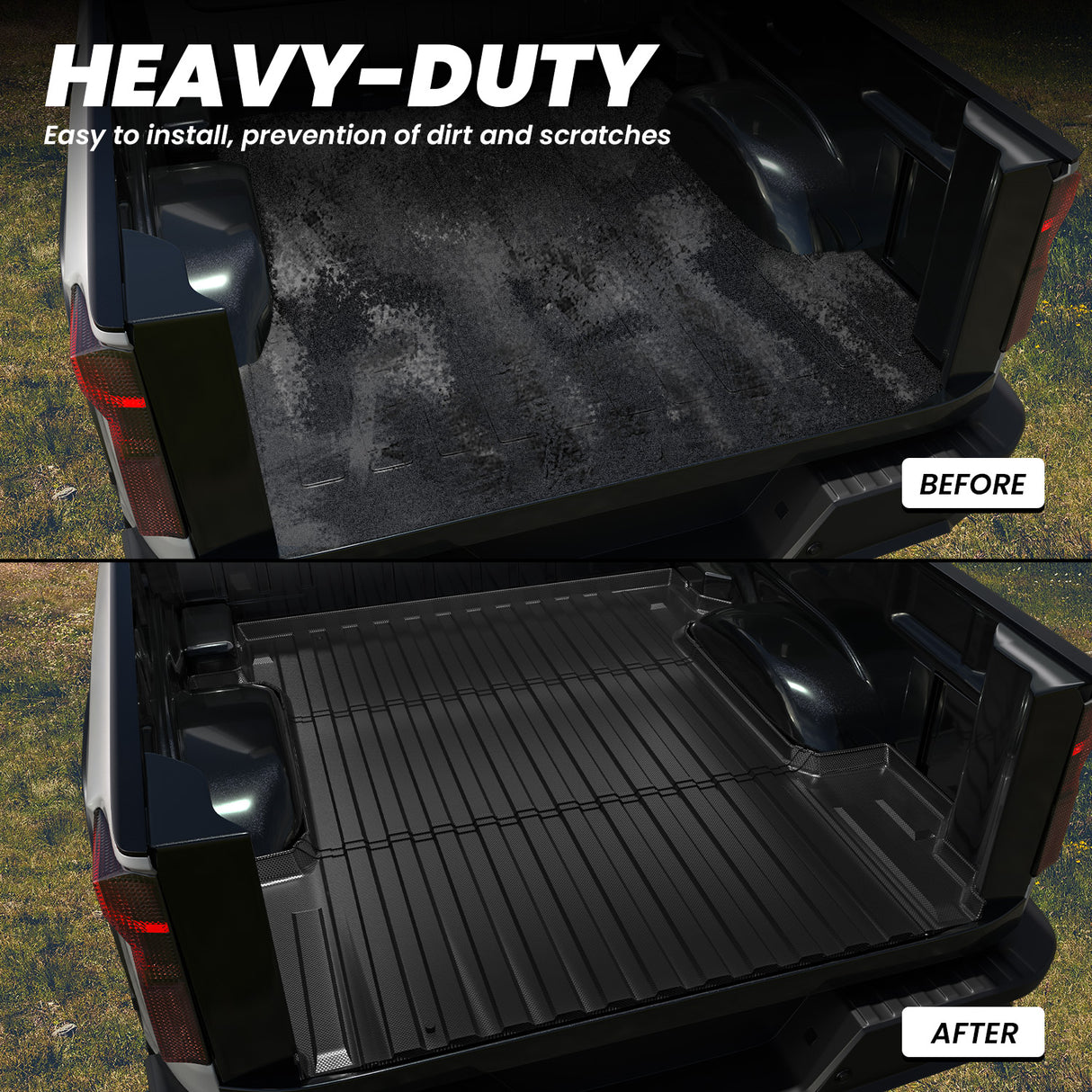 Fit for 2019-2026 GMC Sierra 1500 Short Box Truck Bed Mat / Tailgate Mat, Cannot Work With Tonneau Cover