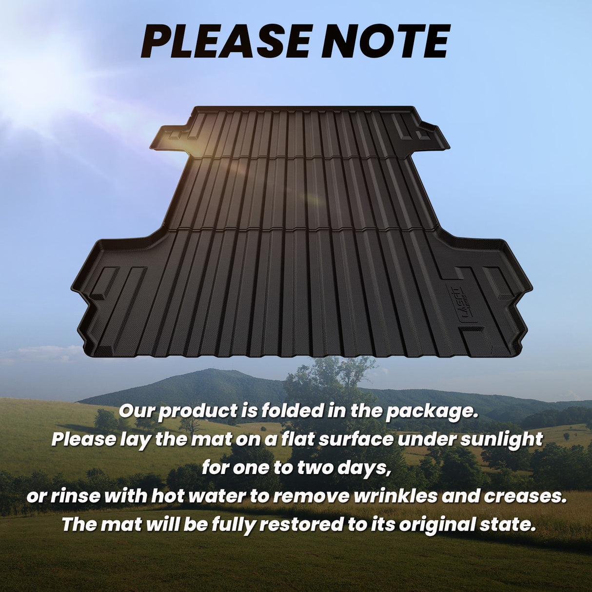 Fit for 2019-2026 GMC Sierra 1500 Short Box Truck Bed Mat / Tailgate Mat, Cannot Work With Tonneau Cover