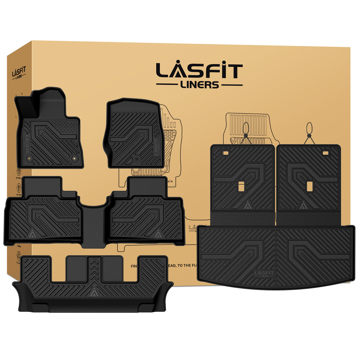 Fit for 2020-2021 Ford Explorer Floor Mats & Seatback & Cargo Mats 6 Seats