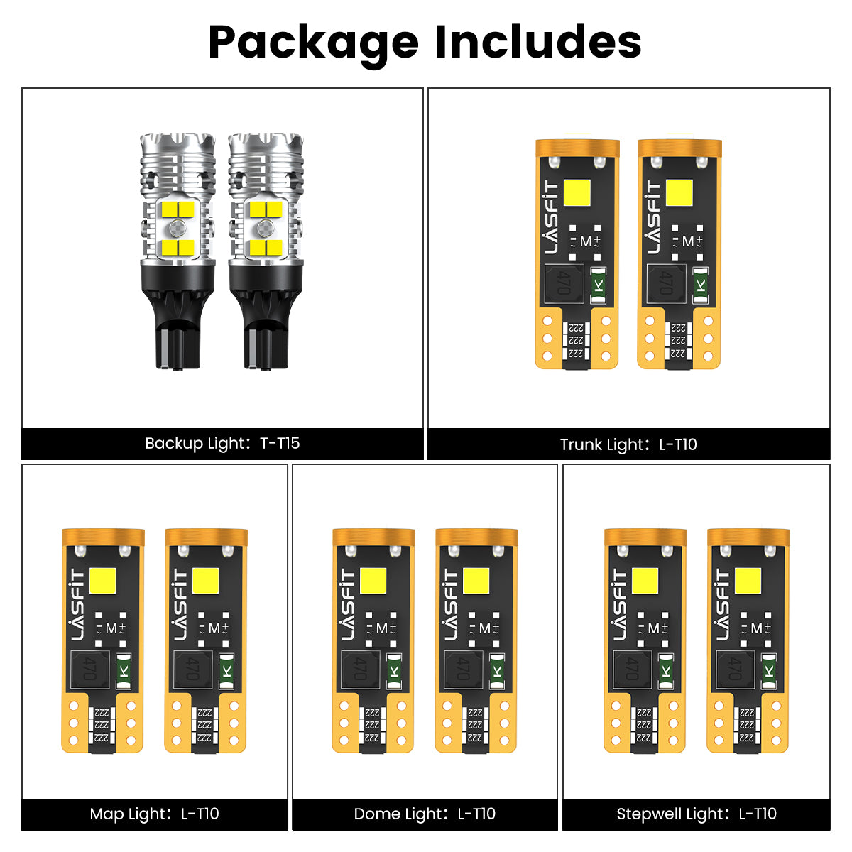 Lasfit combo package led bulbs for 2020-2022 Honda CR-V without headlight bulbs