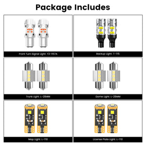 Lasfit combo package led bulbs for 2020-2022 Hyundai Ioniq Hybrid SEL/Hybrid Limited/Plug-in SEL/Plug-in Limited/Electric Limited