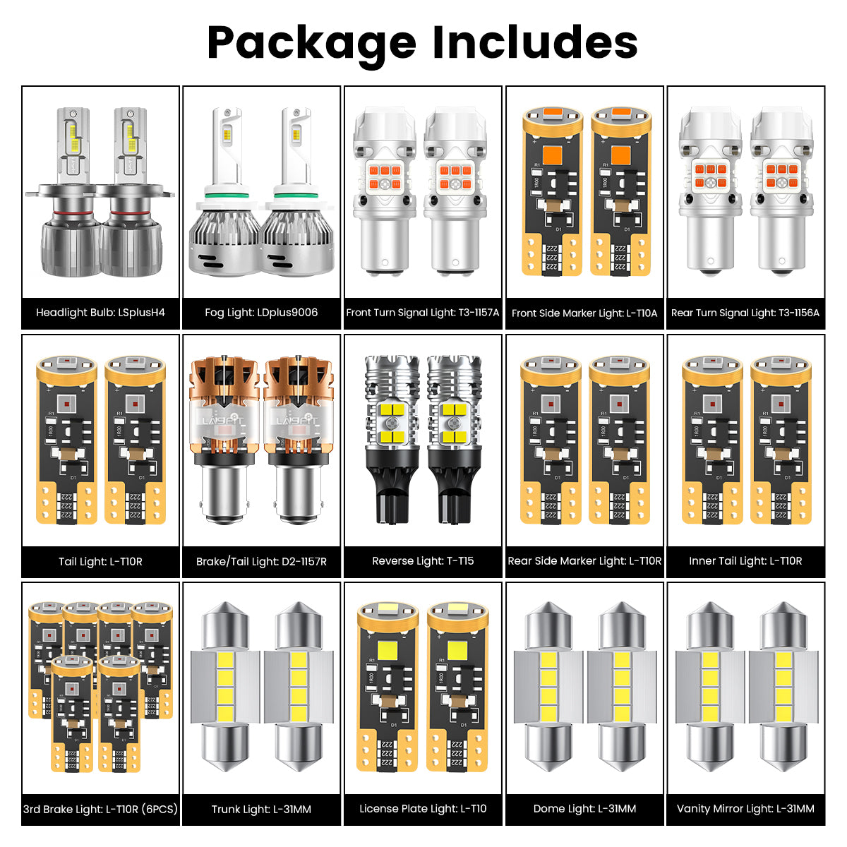 Lasfit combo package led bulbs for 2020-2022 Kia Soul EX