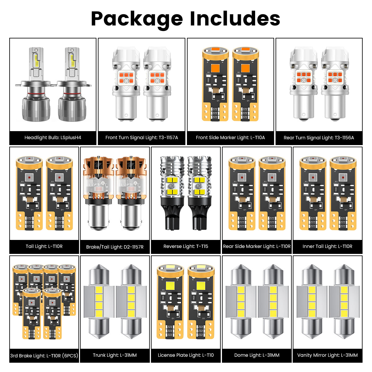 Lasfit combo package led bulbs for 2020-2022 Kia Soul LX
