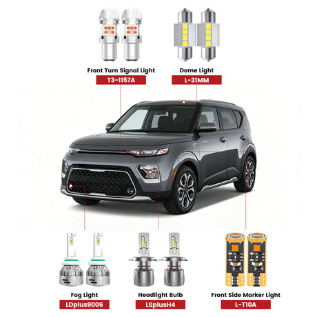 Lasfit front led bulbs for 2020-2022 Kia Soul  