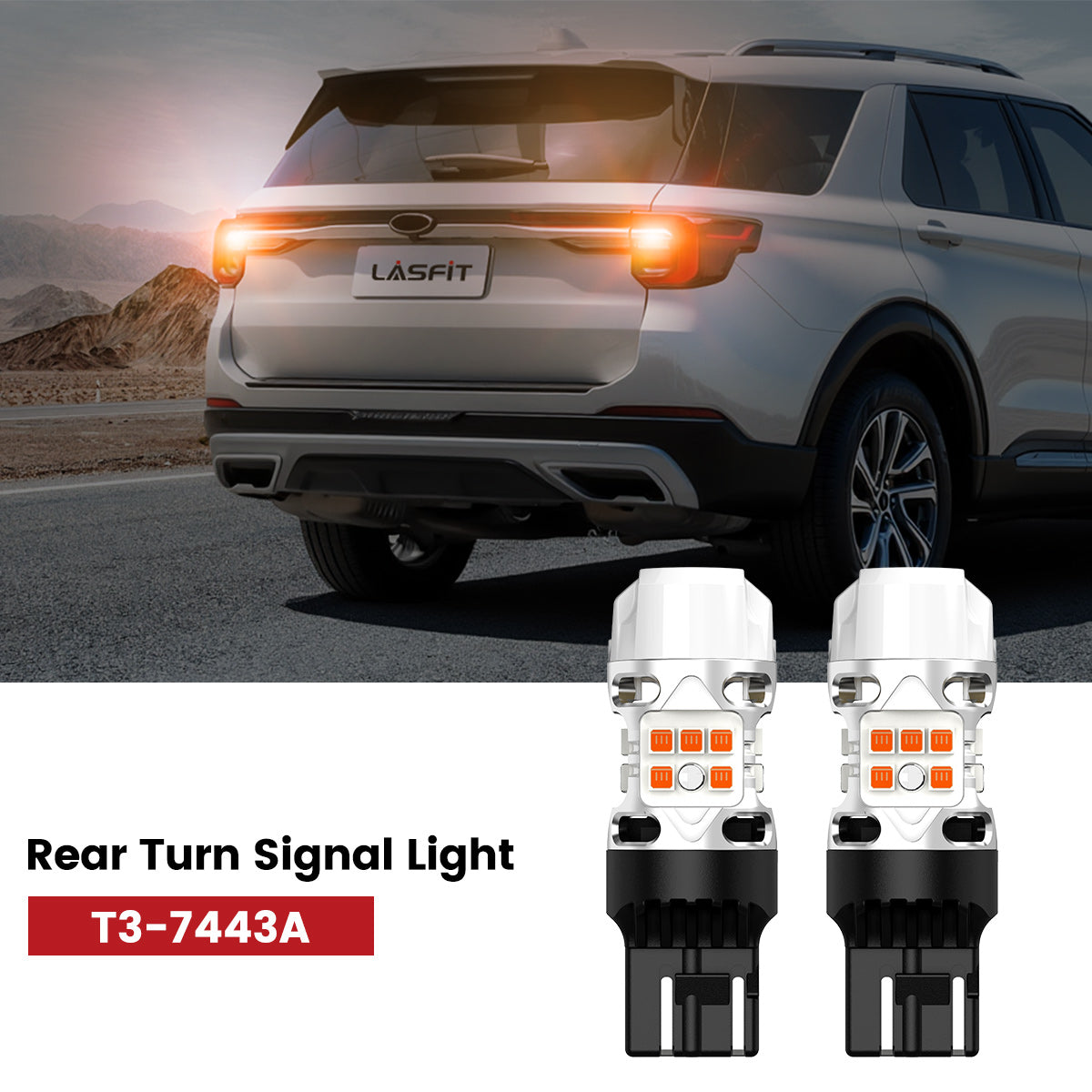 Lasfit 7443 led rear turn signal light fit for 2020-2024 Ford Explorer