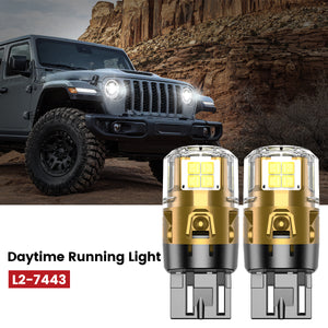 Lasfit 7443 led daytime running lights fit for 2020-2025 Jeep Gladiator