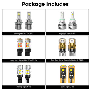 Lasfit combo package led bulbs for 2020-2025 Jeep Gladiator With Halogen Headlights W/o DRL