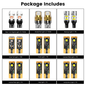 Lasfit combo package led bulbs for 2020-2025 Nissan Sentra W/ Halogen Headlights W/o Front Turn Signal Lights