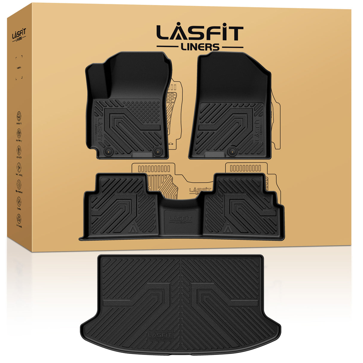 Fit for 2020-2025 Kia Soul Floor Mats & Cargo Mat, Not fit S/LX/X-Line Trim(Cargo Mat Fit Higher Position Only)