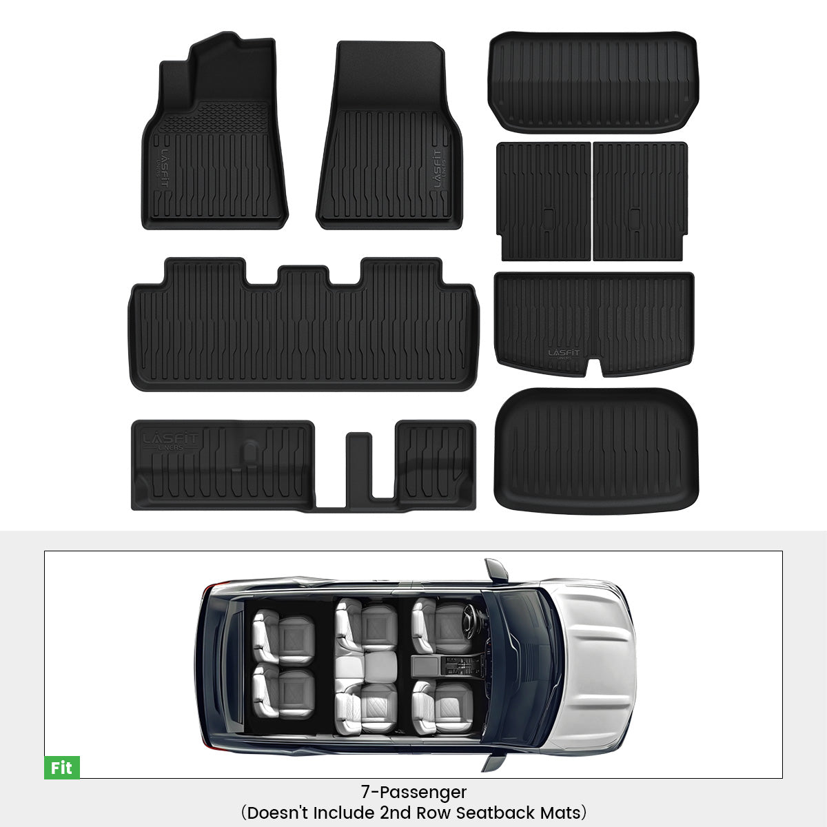 2020-2025 Tesla Model Y Custom TPE Floor Mats/Cargo Mats/Seatback Mat