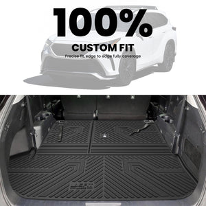 Fit for 2020-2025 Toyota Highlander Floor Mats & Cargo & Seatback Mat, Fit Hybrid & Without Subwoofer Only