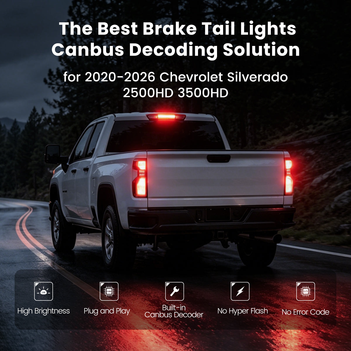 Lasfit LED front turn signal light bulb replacement for 2020-2026 chevy silverado 2500hd 3500hd
