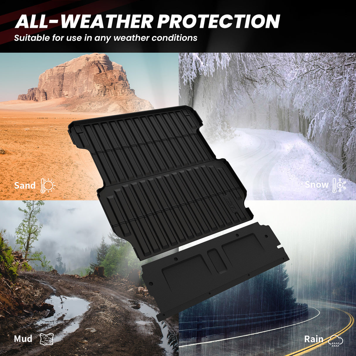 2020-2026 Honda Ridgeline 5.3FT(64") Truck Bed Mat or Tailgate Mat All Weather Protection