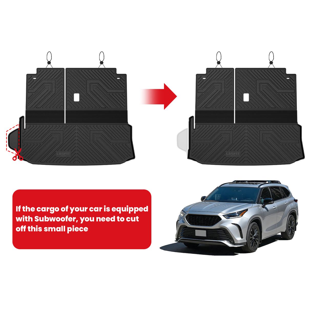 Fit for 2020-2026 Toyota Highlander Hybrid Seatback & Cargo Mats Trim to Fit