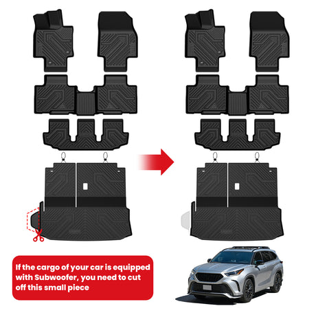 Fit for 2020-2026 Toyota Highlander Hybrid Floor Mats or Seatback & Cargo Mat Trim to Fit