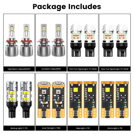 Lasfit combo package led bulbs for 2021-2023 Chevrolet Trailblazer LS/LT