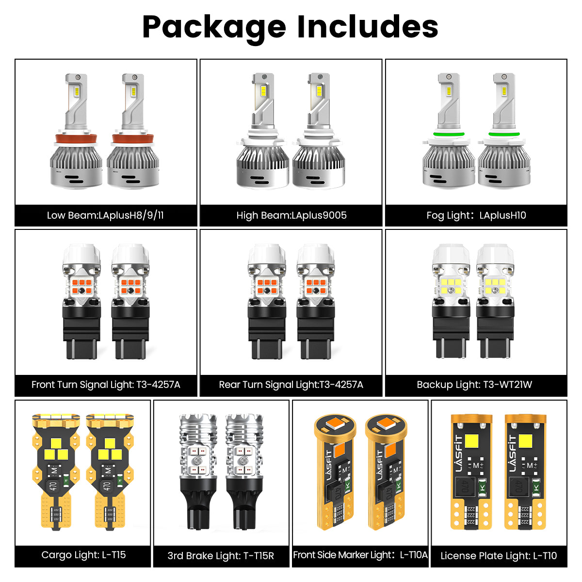 Lasfit combo package led bulbs for 2021-2023 Ford F-150  XL/STX